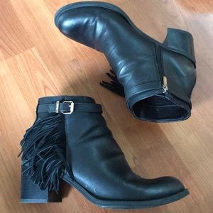 Circus by Sam Edelman Black Fringe Booties